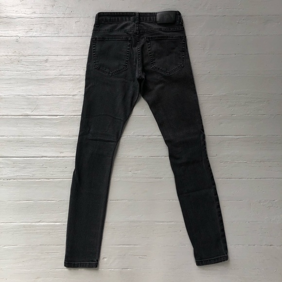 THRT Men’s Jeans Black Size 28 Skinny Distressed Patch Streetwear Faded - Picture 9 of 13